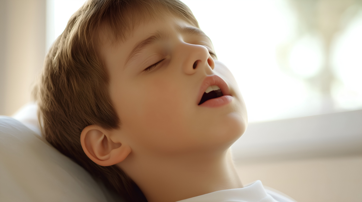 口呼吸で寝ている子ども